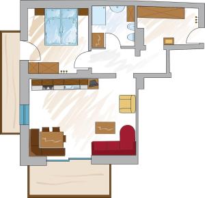 The floor plan of Appartements Schusterbauer