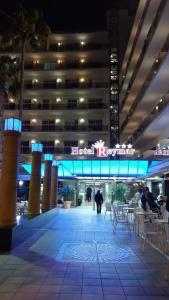 a building with a sign that reads houston tpx infinity at Hotel Reymar in Malgrat de Mar