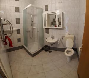 Koupelna v ubytování Apartmani Matušan