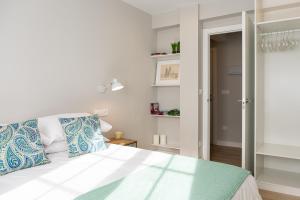 Postel nebo postele na pokoji v ubytování Apartamento de diseño centrico con terraza espectacular