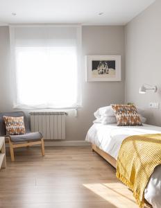 Postel nebo postele na pokoji v ubytování Apartamento de diseño centrico con terraza espectacular