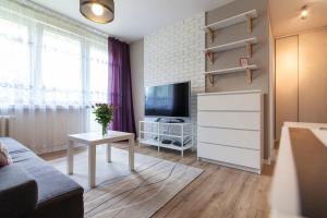 Televízia a/alebo spoločenská miestnosť v ubytovaní Apartament 24 ul.Proletariacka 2A centrum