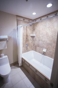 聖海倫娜的住宿－艾爾波尼塔汽車旅館，浴室配有白色浴缸和卫生间。