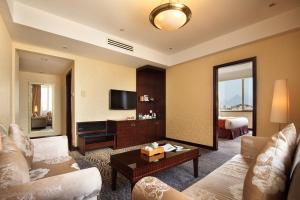 TV a/nebo společenská místnost v ubytování Lijiang Waterfall Hotel Guilin