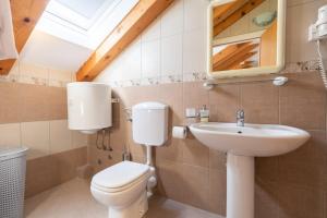 a bathroom with a toilet and a sink at Emily Apartment in Suđurađ