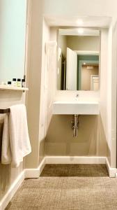 維洛納的住宿－Bue Nero Suites Verona，一间带水槽和镜子的浴室