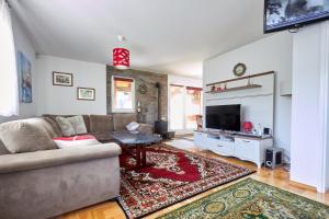 Charming Luxury Villa في سراييفو: غرفة معيشة مع أريكة وتلفزيون