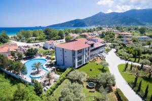an aerial view of a resort with a swimming pool at Princess Golden Beach Hotel in Chrysi Ammoudia