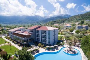 an aerial view of a resort with a swimming pool at Princess Golden Beach Hotel in Chrysi Ammoudia