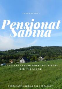 Koszarawa的住宿－Pensjonat Sabina，草地公园的标志