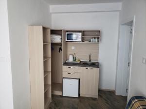 Kuchyň nebo kuchyňský kout v ubytování Guest House Evtimov