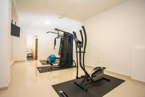 Posilňovňa alebo fitness centrum v ubytovaní Villa Zora -luxurious villa with heated pool, sauna, 4 bedrooms, 10 persons max
