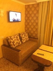 - un salon avec un canapé et une télévision dans l'établissement DILIJAN Apartment 2, à Dilidjan
