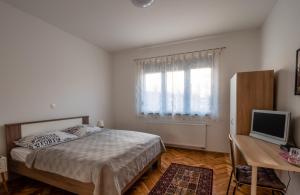 Televízia a/alebo spoločenská miestnosť v ubytovaní EVA Rooms & Studio Apartment