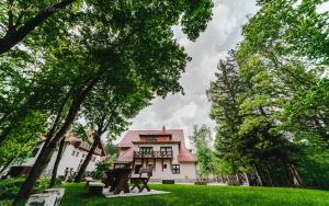 een huis midden in een park met bomen bij Wonder Home - Dom Willa Karpacz dla 20 osób - blisko centrum, tuż przy stoku i restauracji in Karpacz