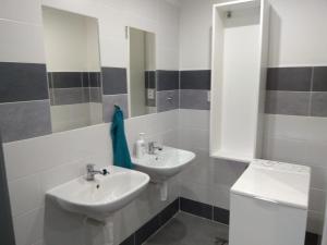 Koupelna v ubytování Apartmány U splavu + 37 fotografií