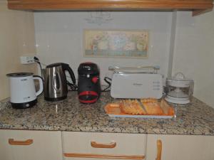 un comptoir de cuisine avec des appareils sur un comptoir dans l'établissement Miranda VUT-PO-004637, à Caldas de Reis
