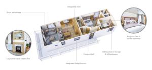 un schéma d'une maison avec différents types de chambres dans l'établissement Kent Getaways, à Westgate-on-Sea
