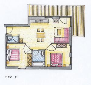 The floor plan of Appartements Fortuna