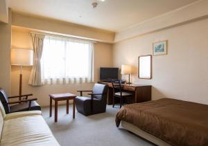 TV a/nebo společenská místnost v ubytování Komoro Grand Castle Hotel