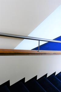 a metal railing on a stair case at Hotel Raumanlinna in Rauma