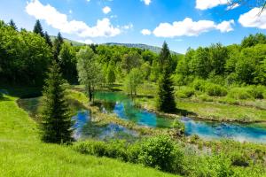 Utsikt över poolen vid B&B Plitvica Falls House eller i närheten