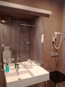 Koupelna v ubytování Top Hotel Krämer