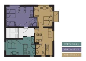 Půdorys ubytování Apartmany Agatha