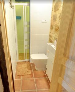 a bathroom with a toilet and a sink and a shower at Alojamiento Rural Goierri in Barrika