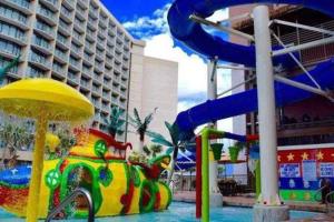 a water slide at a resort with a water park at 453 Shore Fun Oceanfront Great Location in Myrtle Beach