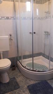 a bathroom with a shower and a toilet at Apartman Nicolle in Krk +11 photos