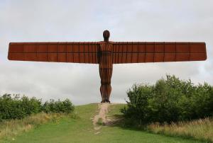 a large airplane statue on top of a hill at The Haven in Gateshead