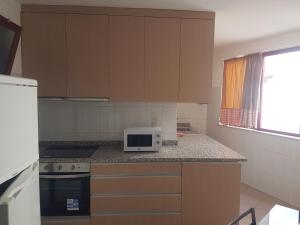 a kitchen with a counter top with a microwave at Beach and Mountain Paradise in Vila Praia de Âncora