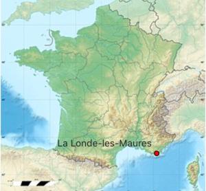 a map of la londe less mauricio at Studio rénové balcon ensoleillé et calme in La Londe-les-Maures