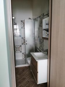 蘭佩杜薩的住宿－B&B Stella del Mare，浴室配有卫生间、盥洗盆和淋浴。