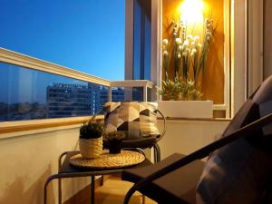 A seating area at Apartamento vista bonita