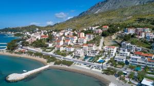 an aerial view of a town on a hill at Apartmani Ticinovic in Omiš