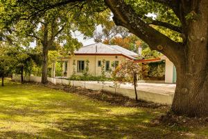 a house with a fence in front of a yard at Deco Villa in Havelock North