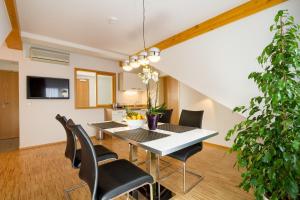 TV a/nebo společenská místnost v ubytování Hotel l'adresse garni