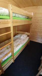 
a small bunk bed in a small room at Svistunovo Camping in Staritsa
