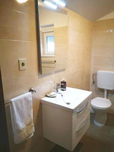 Koupelna v ubytování Apartmani Alavuk
