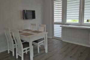 Televízia a/alebo spoločenská miestnosť v ubytovaní Apartamenty Marii Konopnickiej