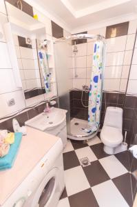 a bathroom with a sink toilet and a shower at Apartment Risan in Risan
