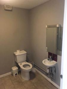 a bathroom with a toilet and a sink at The Holroyd Arms in Guildford