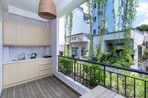 Balkón nebo terasa v ubytování Cozrum Homes - Yoga Corner