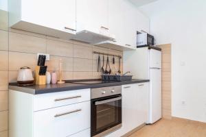 Kuchyň nebo kuchyňský kout v ubytování Apartments Raspolic