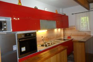 Kuchyň nebo kuchyňský kout v ubytování Apartman Maja