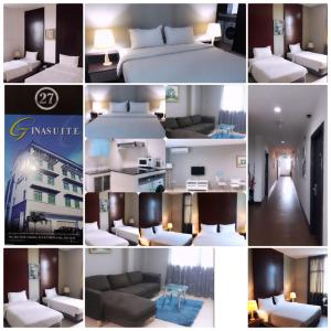 Postel nebo postele na pokoji v ubytování Ginasuite Kompleks27 Hotel