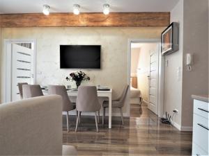 Televízia a/alebo spoločenská miestnosť v ubytovaní VIP Apartamenty Cristal