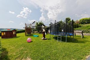 park z placem zabaw ze sprzętem do zabawy w obiekcie Ferienwohnung Fernblick w mieście Neukirchen vorm Wald